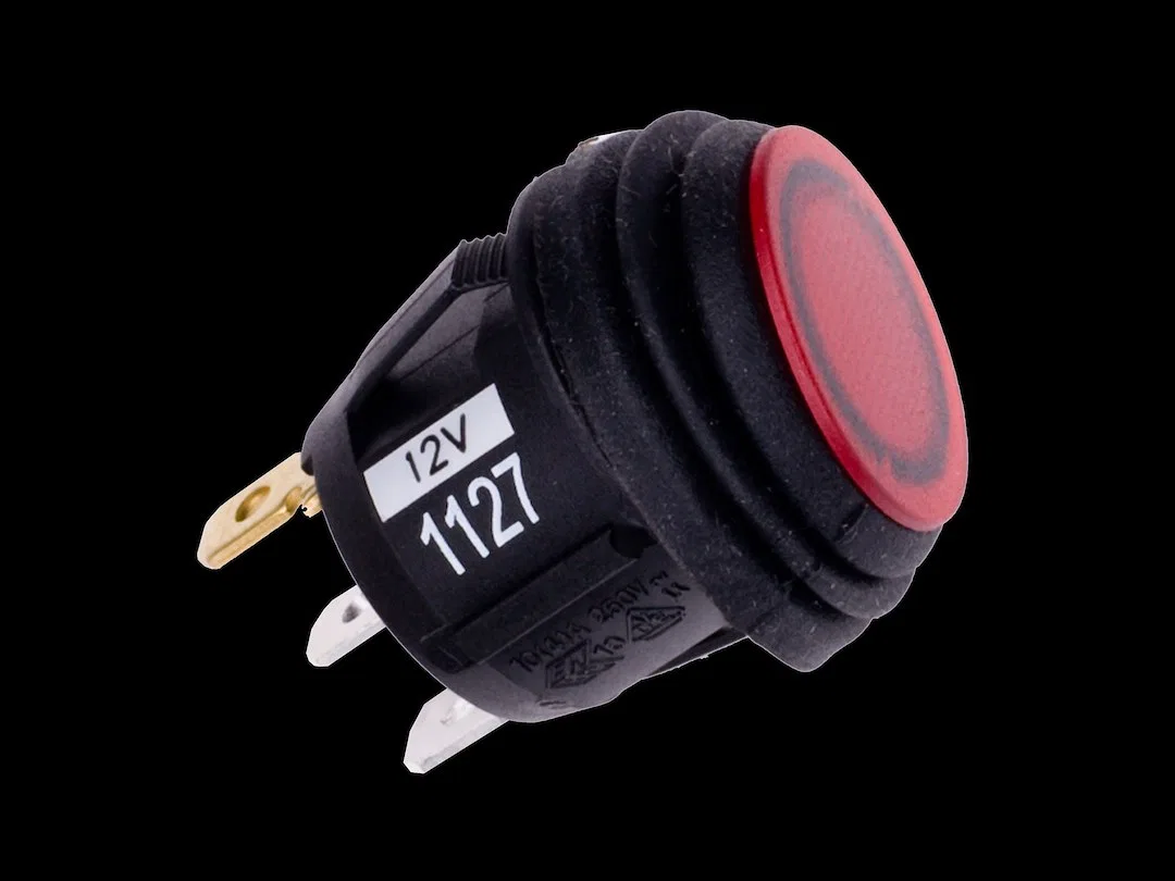 40191 – RIGID IND Multi Purpose Switch, On-Off 12 Volt Rocker Switch 3/4 Inch Round Lighted Red Light Without Safety ...